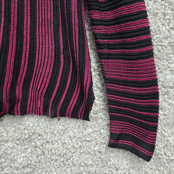 Habitat‎ Clothes Sweater Womens Medium Black Pink Striped Knit Cowl Neck - Picture 2 of 11